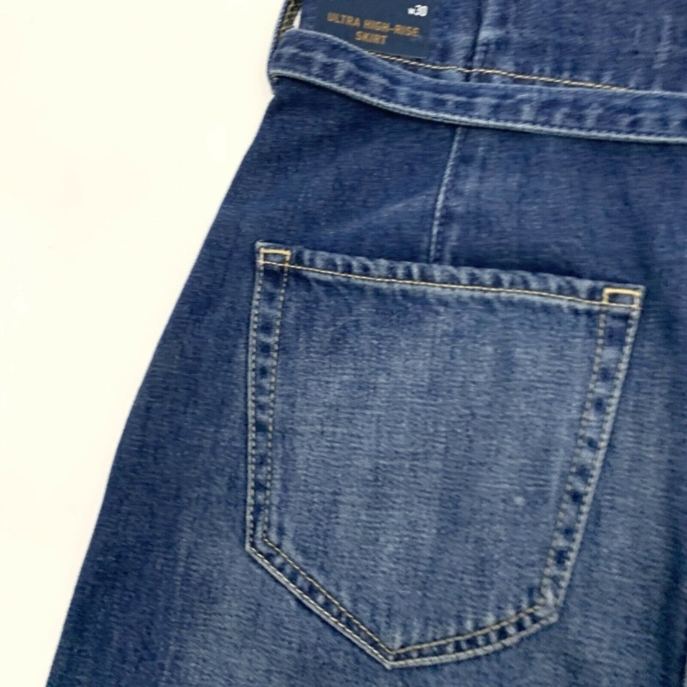 Hollister Skirt Blue Ultra High Rise Raw Hem Denim - Picture 7 of 8